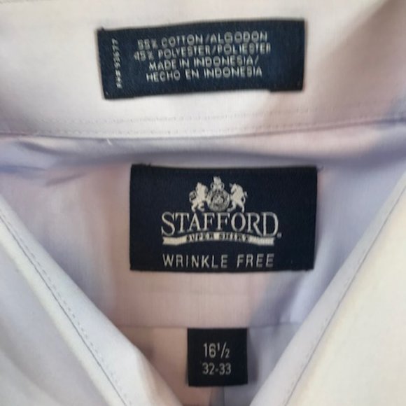Men's Stafford  Dress Shirt, Size: Large,  Neck 16.5,  Arm 32/33, Light Purple - Picture 3 of 3